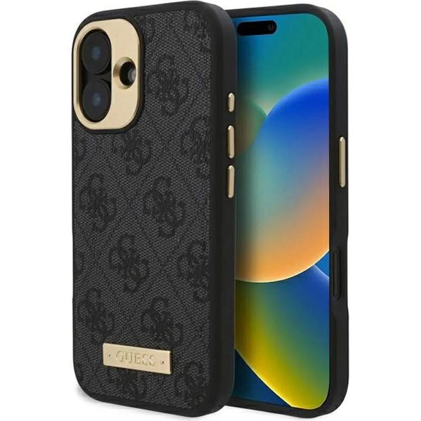 Guess Guhmp16Su4Gprk Iphone 16 6.1 Czarny/Nero Custodia Rigida 4G Logo Piastra Magsafe-image