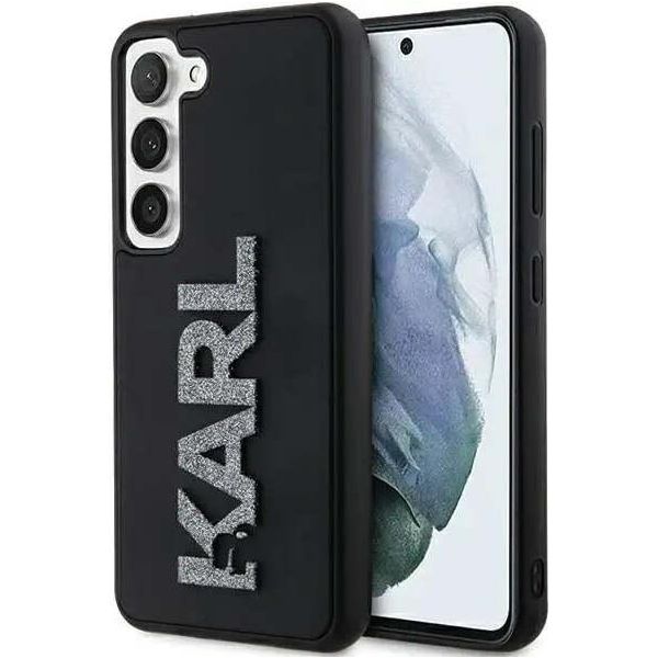 Karl Lagerfeld Klhcs24S3Dmbkck S24 S921 Czarny/Nero Custodia Rigida In Gomma 3D Con Logo Glitterato-image
