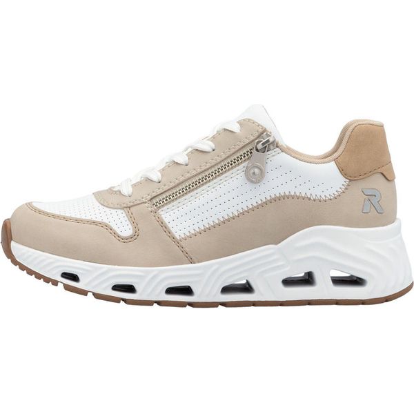 Sneaker Rieker Da Donna Con Cerniera Sciolta Soletta In Eva Suola Con Zeppa N5204, Misura:37 Eu, Colore:Bianco-image