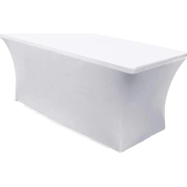 Coperchio Per Tavolo Da Banchetto Catering 180X76 Cm Completo Senza Fiocco Bianco-image