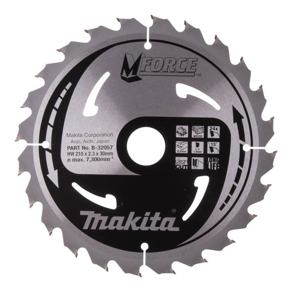 Lama Circolare Makita M-FORCE 210 X 30 X 2,3 Mm 24 Denti ( B-32057 ) Per Legno-image