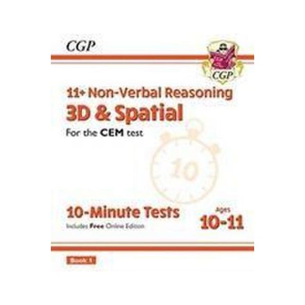 11+ Cem 10-Minute Tests: Ragionamento Non Verbale 3D E Spaziale - Età 10-11 Libro 1 (Con Ed. Online)-image
