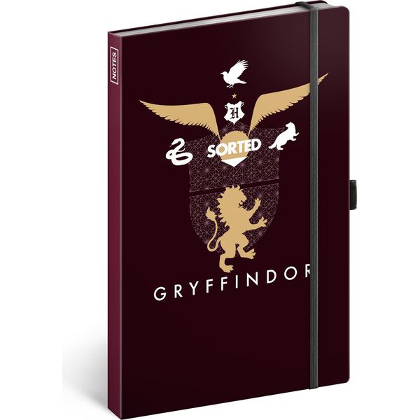 Taccuino Foderato Con Elastico Ca. A5 - Quaderno Per Donne, Ragazze, Ragazzi, Adolescenti E Bambini - Quaderno Diario Per La Scuola E L'ufficio (Harry Potter - Grifondoro)-image