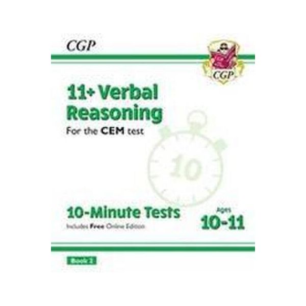 11+ Cem 10-Minute Tests: Ragionamento Verbale - Età 10-11 Libro 2 (Con Edizione Online)-image