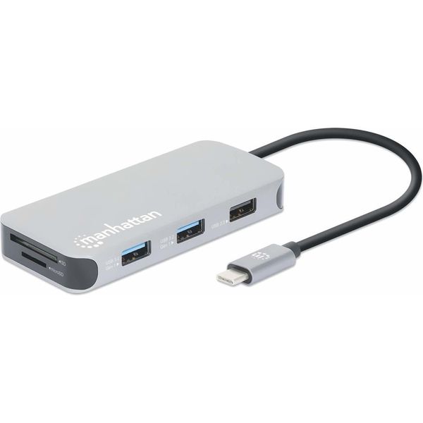 Manhattan 130615 Manhattan Docking Station USB-C 8-In-1 Hdmi RJ45 3Xusb-A-image