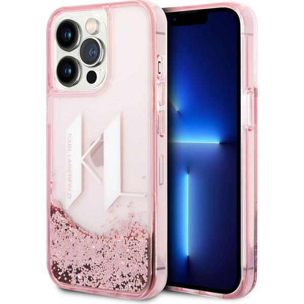 Karl Lagerfeld Klhcp14Xlbklcp Iphone 14 Pro Max 6,7 RóżOwy/Pink Hardcase Liquid Glitter Big Kl-image