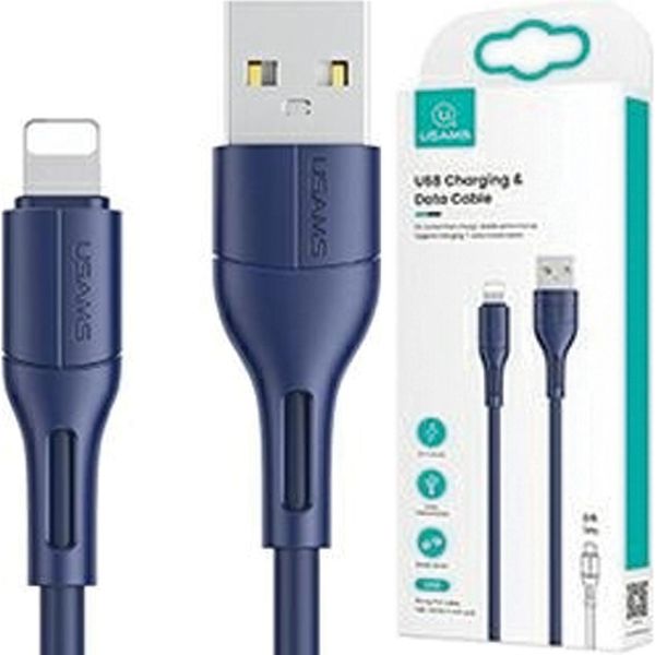 Cavo Usams U68 Lightning 2A Carica Rapida 1M Blu/Blu Sj500Usb03 (Us-Sj500)-image