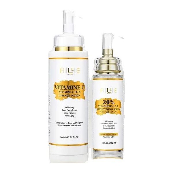 Crema Corpo Illuminante, Vitamina C, Acido Ialuronico, Set 2 In 1-image