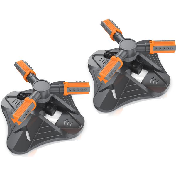 Irrigatore Da Giardino Brandson 2X Circolare, Irrigatore Per Prato A 360°, Irrigatore Rotante A 3 Bracci, Sistema Di Irrigazione Per Prato, Sistemi Di Irrigazione, Compatibile Gardena-image
