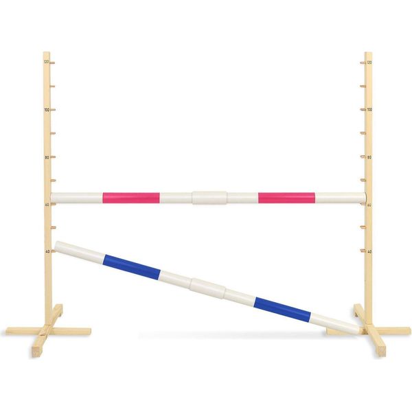 Ostacolo Di Salto Per Cavallo Hobby 160Cm, H-120 Cm, Due Travi - Rosa E Blu-image