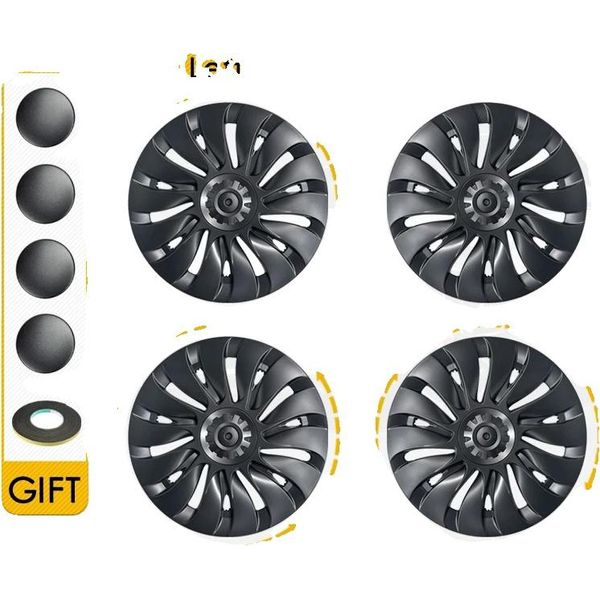 Coprimozzo Per Tesla Model Y, Abs Di Alta Qualità, Facile Da Installare, 4PC Grigio Pistola-image