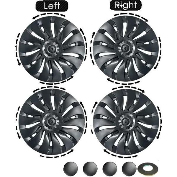 Coprimozzo Per Tesla Model Y, Misura 19 Pollici, Disponibile In Grigio Canna Di Fucile E Nero Opaco, Lr Grigio Canna Di Fucile-image