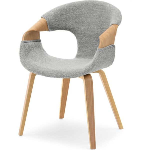 Sedia Da Pranzo Darlenis - Rovere / Grigio-image