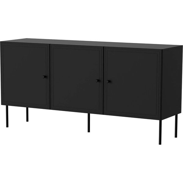 Dmora Credenza Amadora 40X151X75H Cm Nero, 3 Ripiani 6 Vani-image