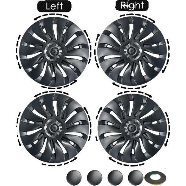 Coprimozzo Per Tesla Model Y, 19 Pollici, Design Simmetrico, Abs Di Alta Qualità, Grigio Armi Lr-image