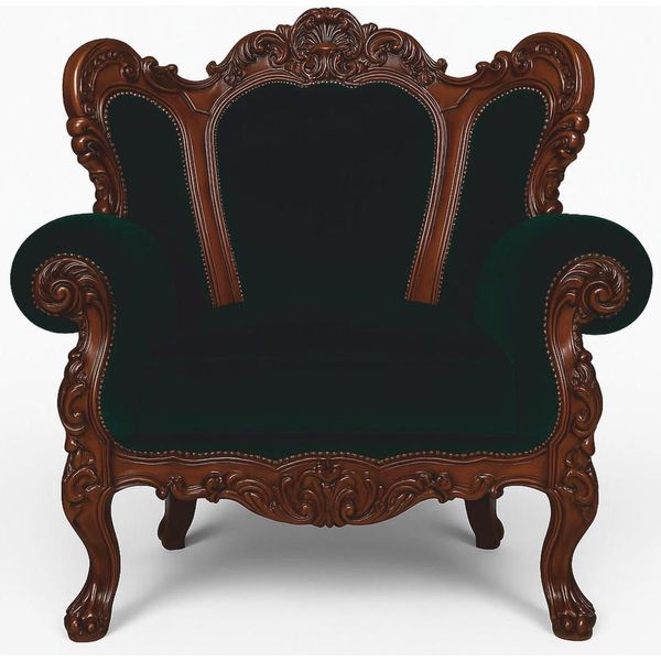 Casa Padrino Poltrona Barocca In Velluto Verde Scuro / Marrone - Mobili Da Salotto In Stile Barocco-image