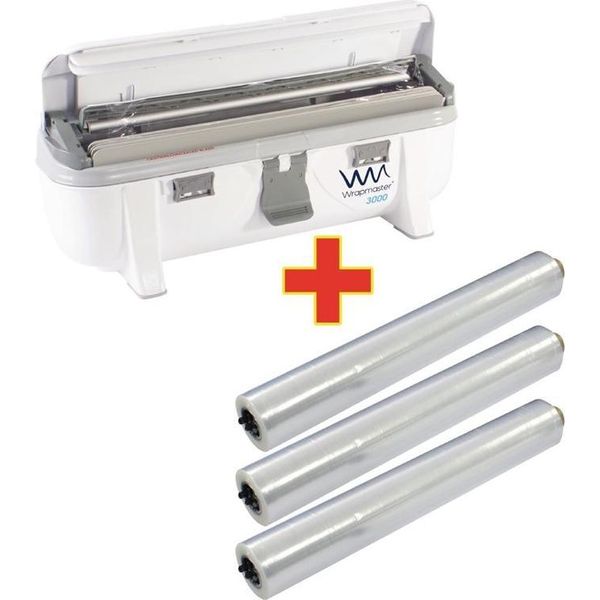 Offerta Speciale Wrapmaster 3000 Dispenser E 3 Rotoli Da 300 M Di Pellicola Trasparente-image
