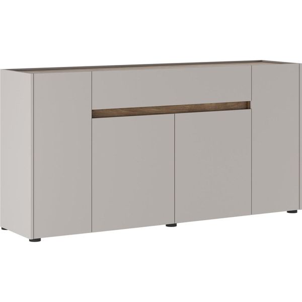 Dmora Credenza Cirimido 170X40X85H Cm Beige, 3 Ripiani Un Cassetto-image