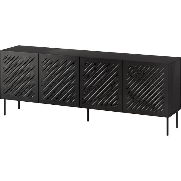 Dmora Credenza Carema 200.5X42X75H Cm Nero, 2 Ripiani 6 Vani-image