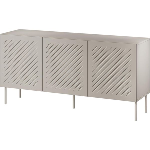 Dmora Credenza Stilo 150.5X42X75H Cm Beige, Un Ripiano 3 Vani-image
