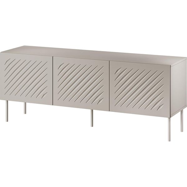 Dmora Mobile Porta Tv Termoli 150.5X42X60H Cm Beige, Un Ripiano 3 Vani-image