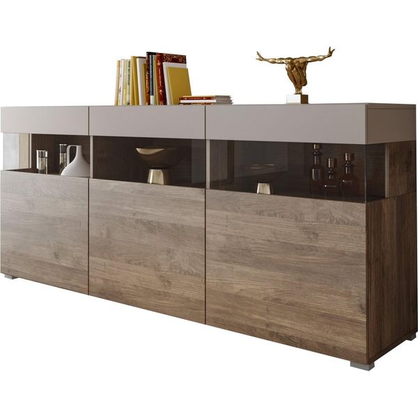 Dmora Credenza Fanna 180X41X80H Cm Marrone, 3 Ripiani 3 Ante-image