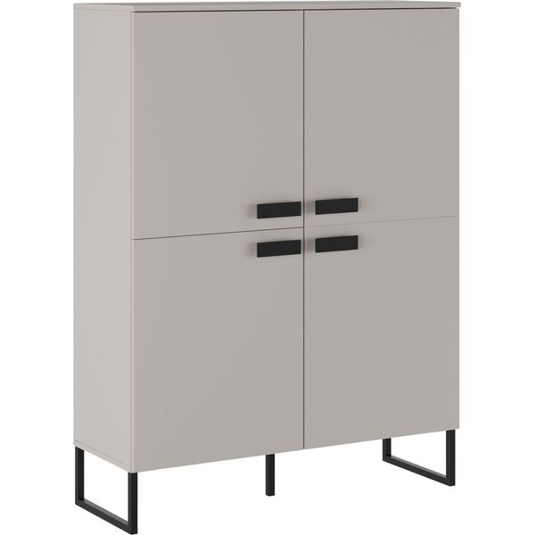 Dmora Armadio Multiuso Grande Gaiarine 107.9X144H Cm Beige, 6 Ripiani 4 Ante-image