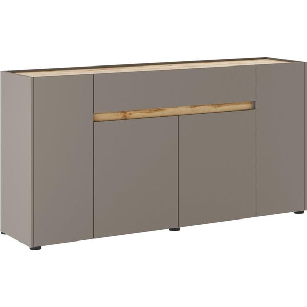 Dmora Credenza Cirimido 170X40X85H Cm Grigio Tortora, Un Cassetto 3 Ripiani-image