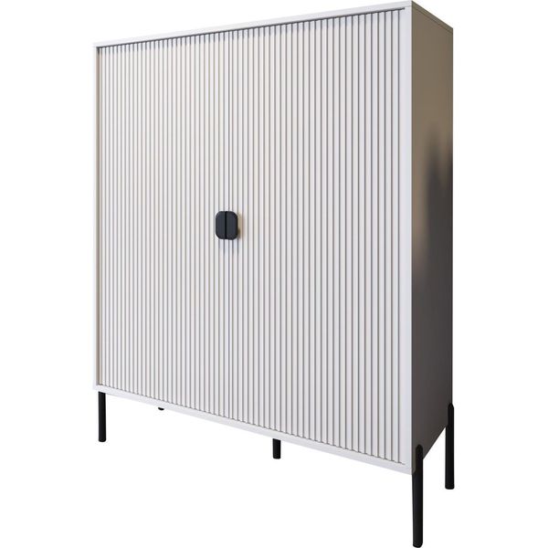 Dmora Credenza Wallis 103.6X39.6X129.4H Cm Beige, 4 Ripiani Cassetti-image