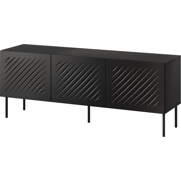 Dmora Mobile Porta Tv Termoli 150.5X42X60H Cm Nero, Un Ripiano Modulabile-image