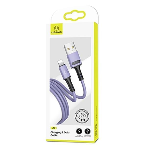Cavo Usams U52 Lightning 2A Carica Rapida 1M Viola/Viola Sj434Usb04 (Us-Sj434)-image