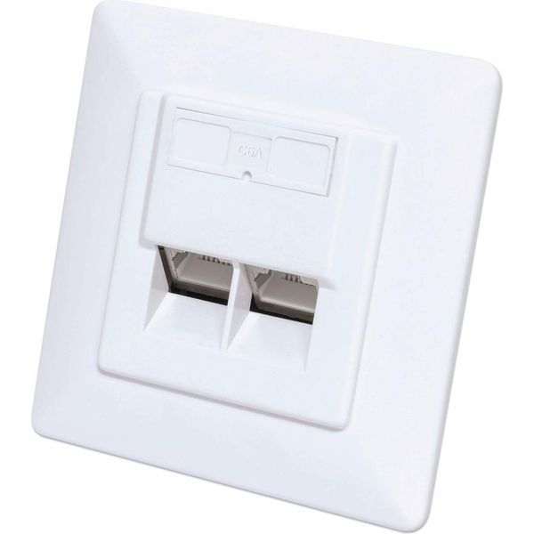 Intellinet 771900 Intellinet 2-Port Cat6 10G Rj45-Unterputzdose Stp Weiß-image