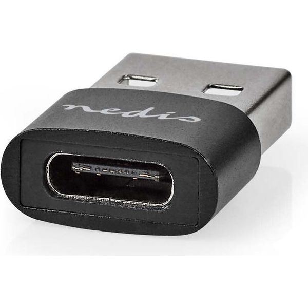 Adattatore USB-A | Usb 2.0 | USB-A Maschio | USB-C™ Femmina | 480 Mbps | Rotondo | Nichelato | Nero | Scatola-image