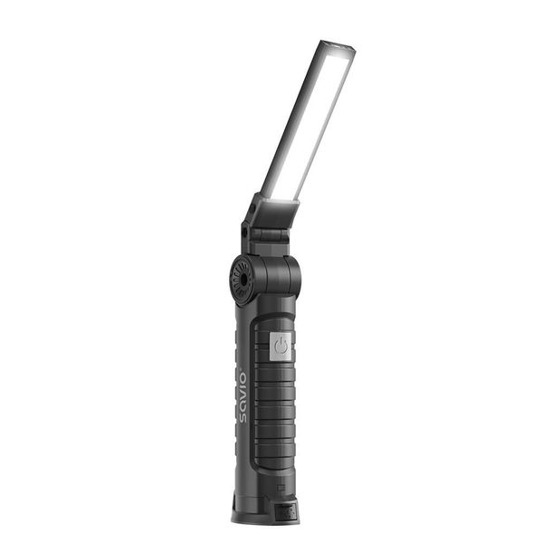 Savio FL-03 Cob Led 3W Lampada Da Officina Ricaricabile, USB-C, 150 Lm, Testa Ruotabile, Magnete-image