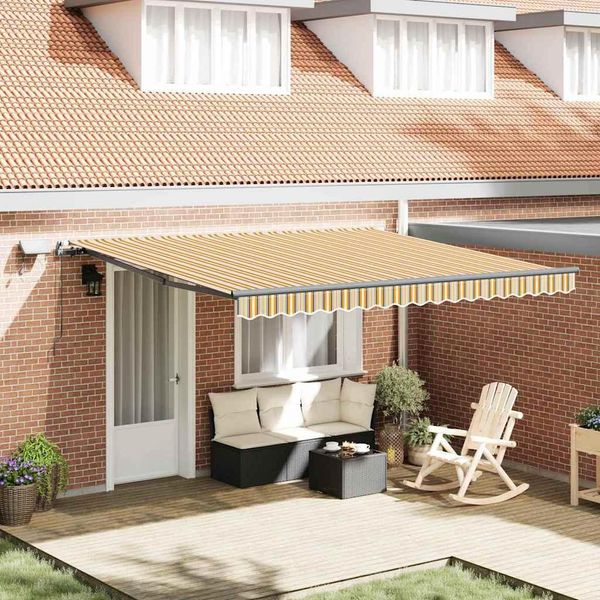 Vidaxl Tenda Da Sole Retrattile Multicolore 400 X 300 Cm Tessuto-image