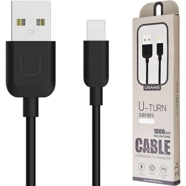 Usams U-Turn Cavo Lightning 1M Nero/Nero 2A Ipusbxd01 (Us-Sj097)-image