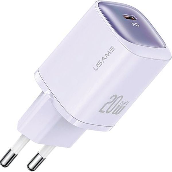 Usams ŁAd. Rete. Cc248 20W Gan Usb-C Ricarica Veloce Serie Hc Viola/Viola Cc248Tc03-image