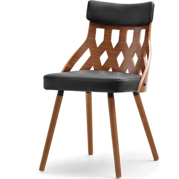 Sedia Da Pranzo Di Design Panajota - Noce / Nero 1-image