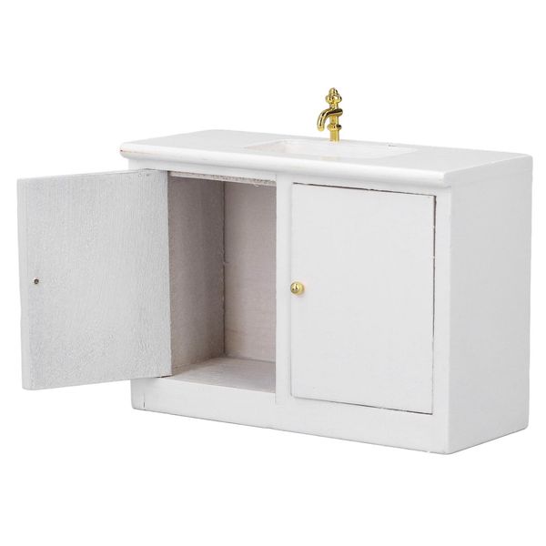 Lavello Da Bagno In Legno Per Casa Delle Bambole, Lavello Da Bagno In Miniatura Per Casa Delle Bambole, Mobile Lavabo In Legno Per Casa Delle Bambole, Lavello Da Cucina Per Casa Delle Bambole, Lavello Da Bagno Per Casa Delle Bambole, Tavolo Da Bagno In Miniatura-image