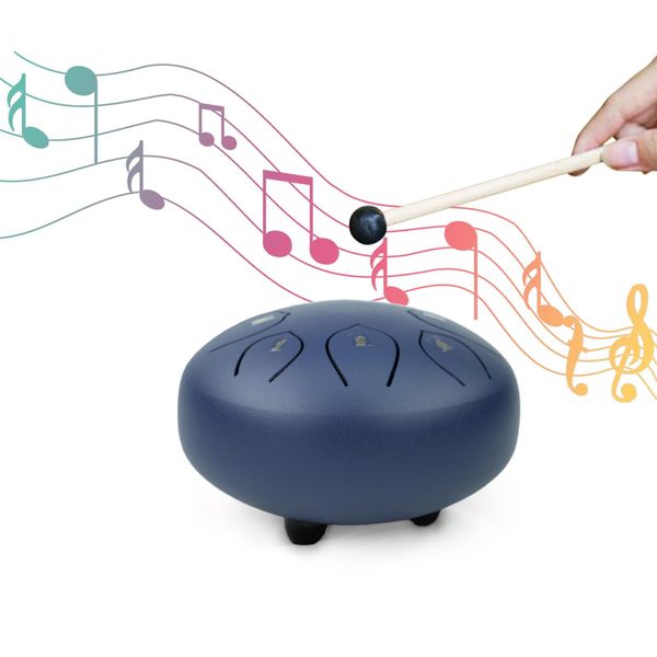 Tamburo A Lingua D'acciaio Da 6 Pollici 8 Toni Tamburo A Pioggia Strumento A Percussione Portatile Con Bacchette Per La Meditazione Yoga Principianti Tamburo A Mano Majors-image