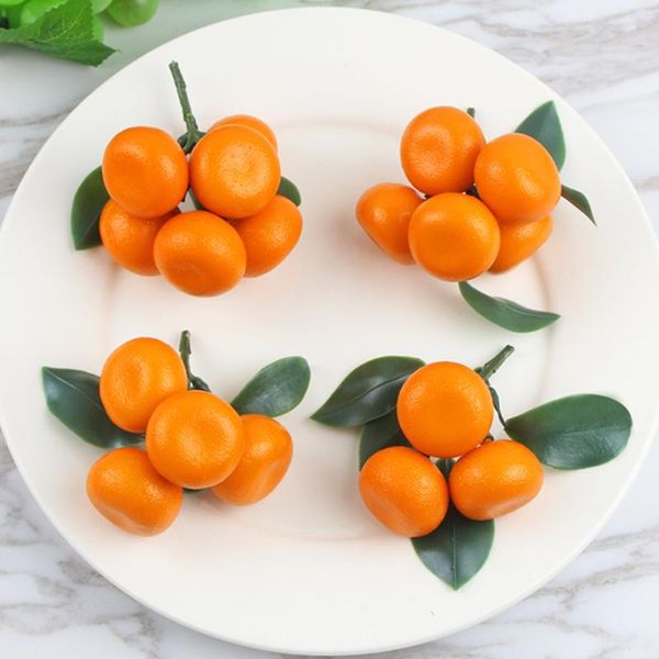 3PCS Finto Mini Mandarino Arancione Simulazione Di Frutta Artificiale Finta Realistica Per La Casa Festa Cucina Festival Decorazione-image