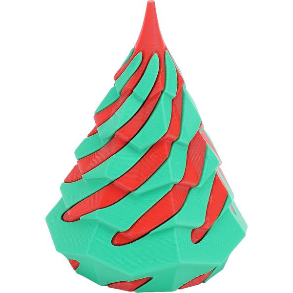 Cono A Spirale Giocattolo Stampato In 3D Scultura Piramidale Passante In Pla Giocattolo Passante Per La Decorazione Di Intrattenimento Rosso E Verde-image