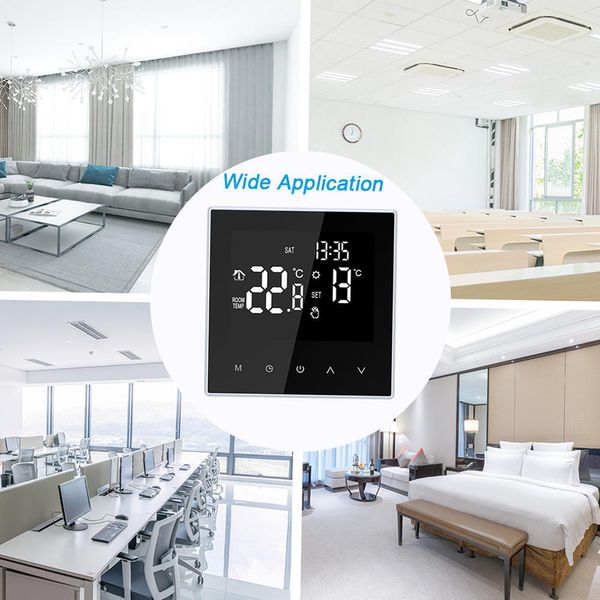 Termostato Intelligente Termoregolatore Digitale Circolazione Settimanale Riscaldamento Elettrico A Pavimento Programmabile Con Grande Schermo Lcd Per Casa Scuola Ufficio Hotel 16A (Non Tipo Wi-Fi)-image