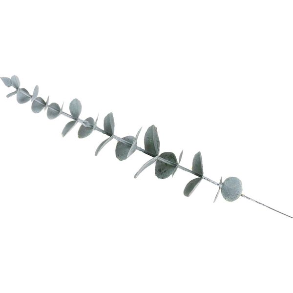 Stelo Di Eucalipto Decor 24 Foglie Di Plastica Filo Di Ferro Artificiale Falso Stelo Di Eucalipto Per La Casa Festa Matrimonio Decorazione Verde Gelo Bianco-image