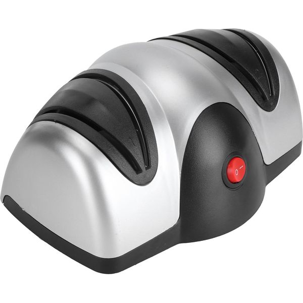 Affilacoltelli Elettrico Smerigliatrice 2 Fasi Affilatura Strumento Cucina Accessorio Argento Nero-image