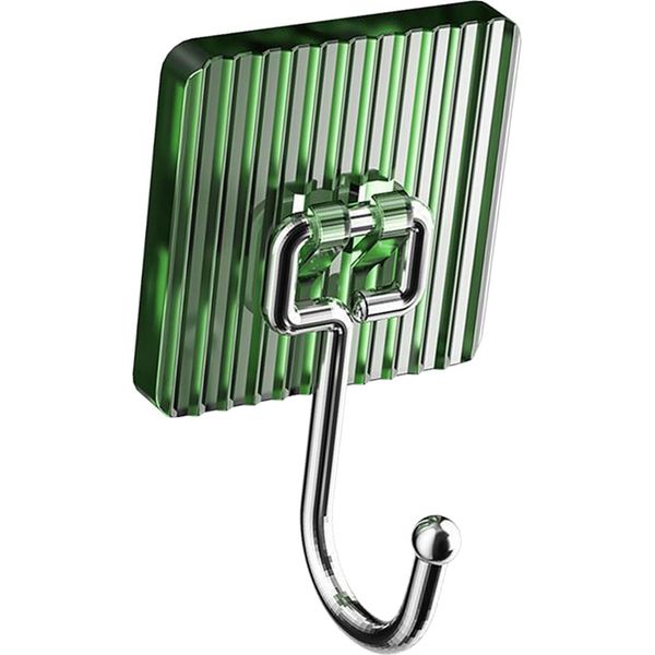 Gancio Adesivo Senza Punzonatura Supporto Forte Autoadesivo Gancio Da Parete Senza Cuciture Cucina Bagno Gancio Verde-image