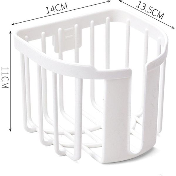 Supporto Per Carta Igienica Cestino Per Carta Igienica A Parete Rack Di Stoccaggio Per Bagno Per Uso Domestico Bianco-image