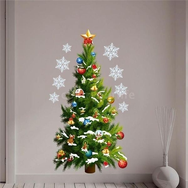 Albero Di Natale Adesivi Murali Arte Murale Rimovibile Casa Finestra Adesivi Murali Decorazione-image