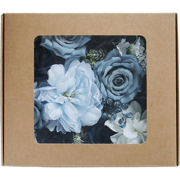 Simulazione Di Fiori Scatola Regalo Matrimonio San Valentino Regalo Di Compleanno Scatola Di Fiori Casa Bouquet Di Fiori Haze Blu Scatola Di Fiori-image