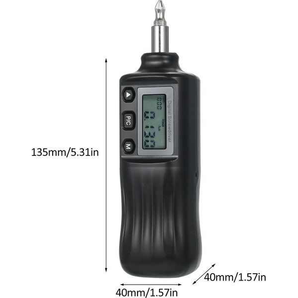 Cacciavite Dinamometrico Digitale 1/4'' Drive Cacciavite Dinamometrico Elettricista Cacciavite Dinamometrico Con Lcd 1.6-8N.M Gamma Di Coppia Regolabile Cacciavite Dinamometrico Con Bit Tempo Reale/Preset/Modalità Di Picco Memorizzazione Dei Dati Per La Riparazione Di Biciclette Strumenti Di Manutenzione E Montaggio-image